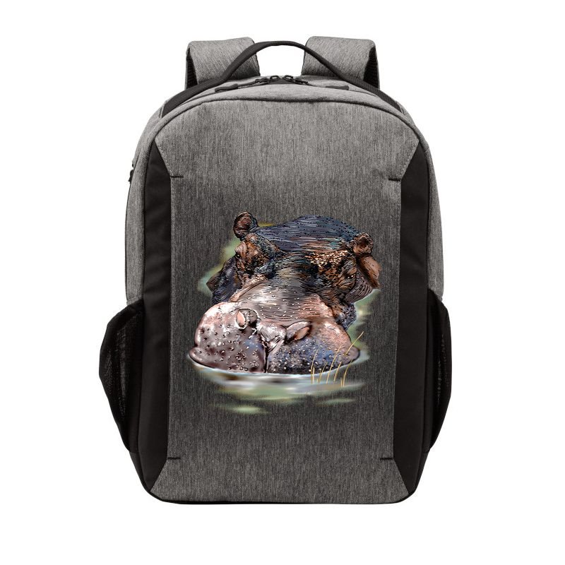 Wildlife - Big Face Hippo Portrait Vector Backpack