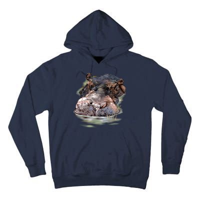 Wildlife - Big Face Hippo Portrait Tall Hoodie