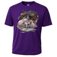 Wildlife - Big Face Hippo Portrait Cooling Performance Crew T-Shirt
