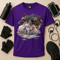 Wildlife - Big Face Hippo Portrait Cooling Performance Crew T-Shirt