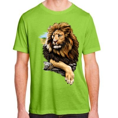 Wildlife - Big Face Proud Lion Portrait Adult ChromaSoft Performance T-Shirt