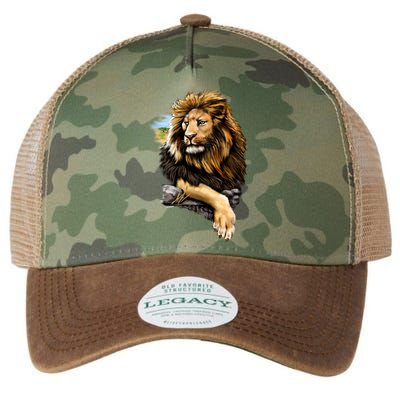 Wildlife - Big Face Proud Lion Portrait Legacy Tie Dye Trucker Hat