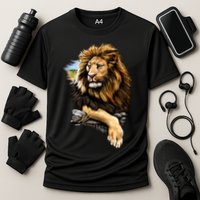 Wildlife - Big Face Proud Lion Portrait Cooling Performance Crew T-Shirt