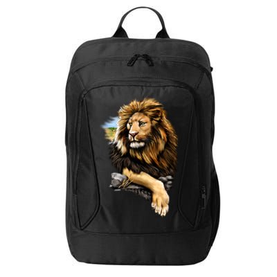 Wildlife - Big Face Proud Lion Portrait City Backpack