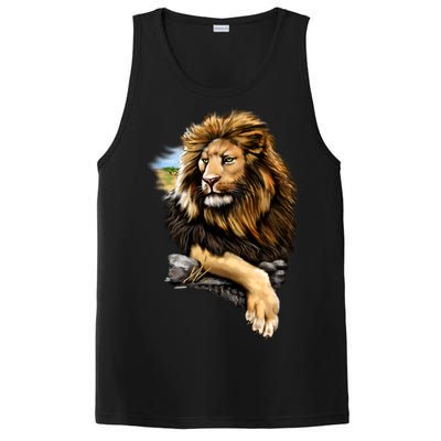 Wildlife - Big Face Proud Lion Portrait PosiCharge Competitor Tank