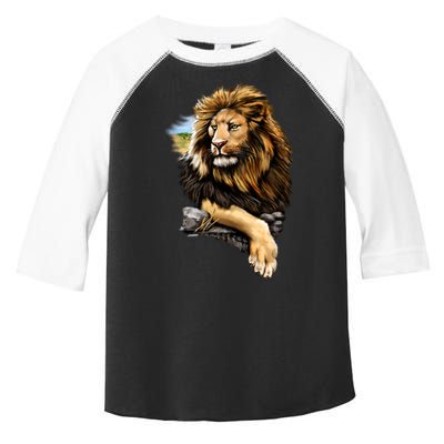 Wildlife - Big Face Proud Lion Portrait Toddler Fine Jersey T-Shirt