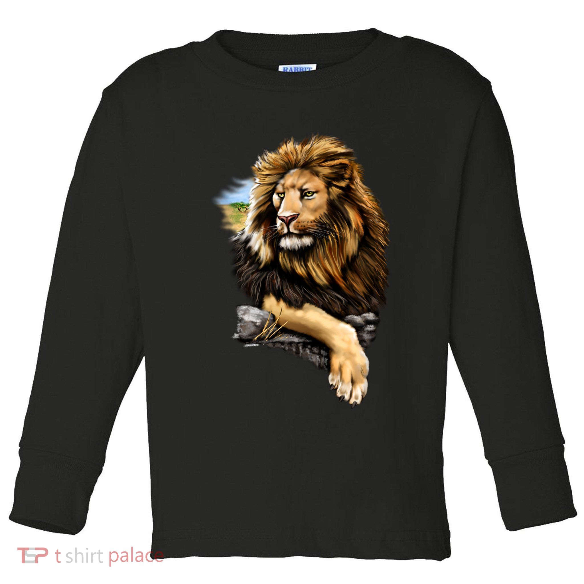 Wildlife - Big Face Proud Lion Portrait Toddler Long Sleeve Shirt