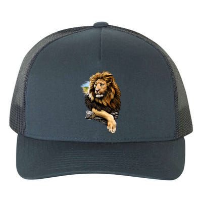 Wildlife - Big Face Proud Lion Portrait Yupoong Adult 5-Panel Trucker Hat