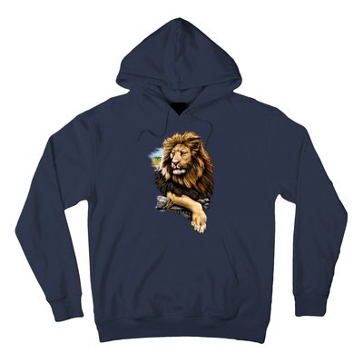 Wildlife - Big Face Proud Lion Portrait Hoodie