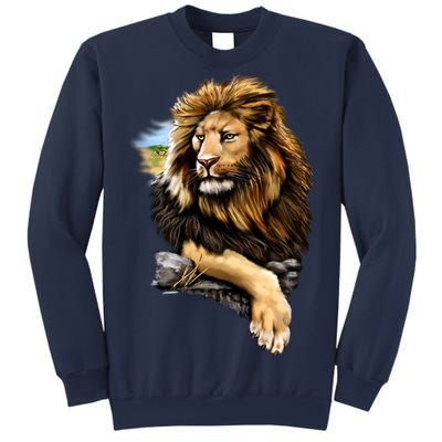 Wildlife - Big Face Proud Lion Portrait Sweatshirt