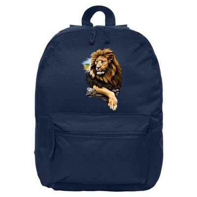 Wildlife - Big Face Proud Lion Portrait 16 in Basic Backpack