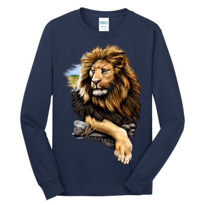 Wildlife - Big Face Proud Lion Portrait Tall Long Sleeve T-Shirt