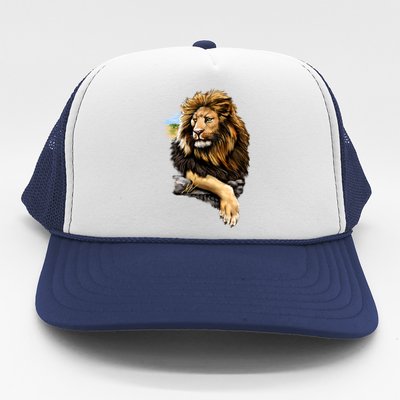 Wildlife - Big Face Proud Lion Portrait Trucker Hat