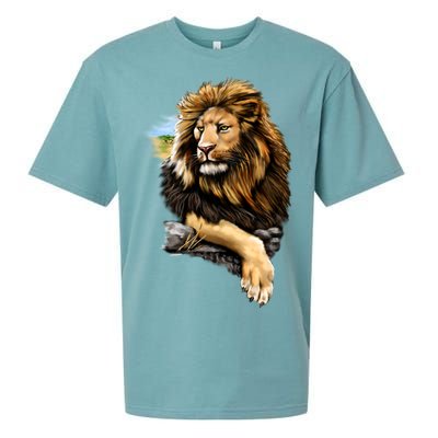 Wildlife - Big Face Proud Lion Portrait Sueded Cloud Jersey T-Shirt