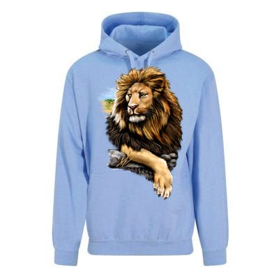 Wildlife - Big Face Proud Lion Portrait Unisex Surf Hoodie