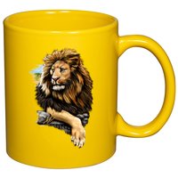 Wildlife - Big Face Proud Lion Portrait 11oz C Handle Ceramic Mug