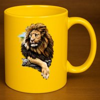 Wildlife - Big Face Proud Lion Portrait 11oz C Handle Ceramic Mug