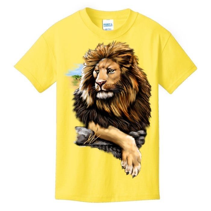 Wildlife - Big Face Proud Lion Portrait Kids T-Shirt