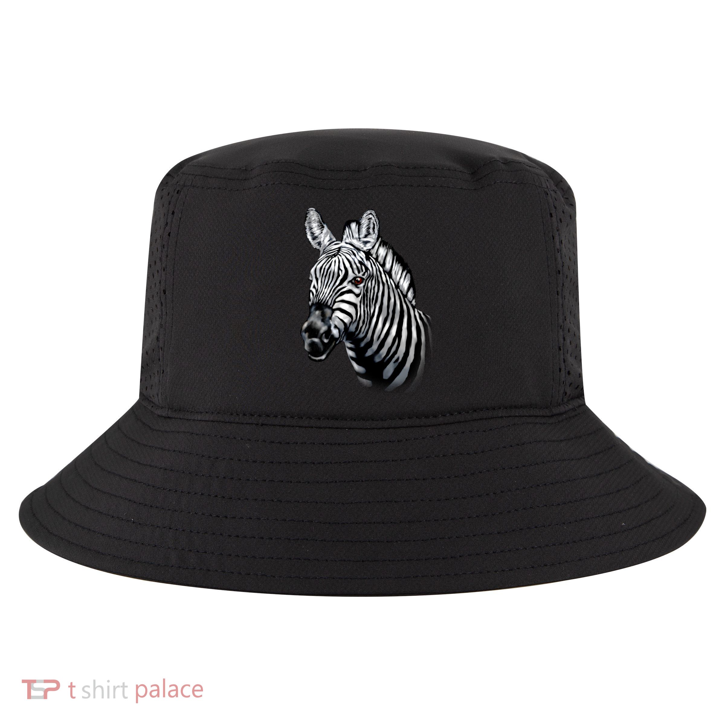 Wildlife - Big Face Zebra Up Close Portrait Cool Comfort Performance Bucket Hat