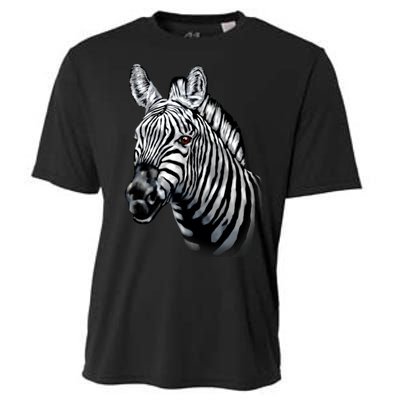 Wildlife - Big Face Zebra Up Close Portrait Cooling Performance Crew T-Shirt