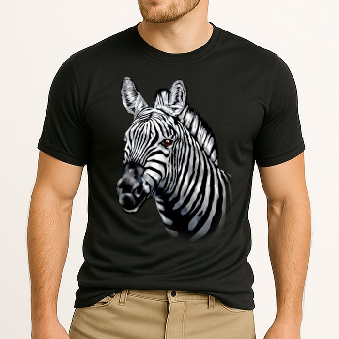 Wildlife - Big Face Zebra Up Close Portrait Cooling Performance Crew T-Shirt