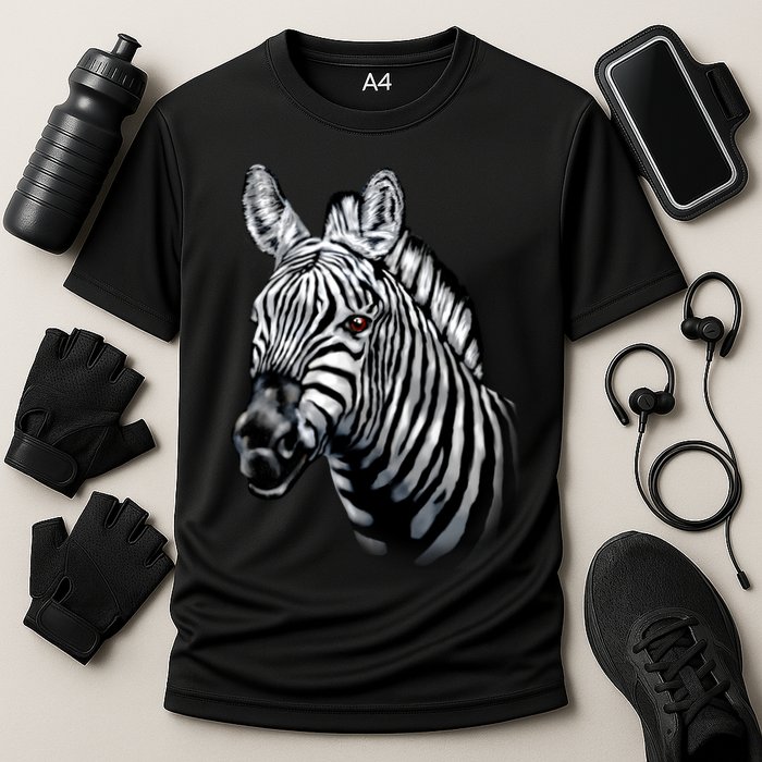 Wildlife - Big Face Zebra Up Close Portrait Cooling Performance Crew T-Shirt