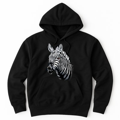 Wildlife - Big Face Zebra Up Close Portrait Hoodie