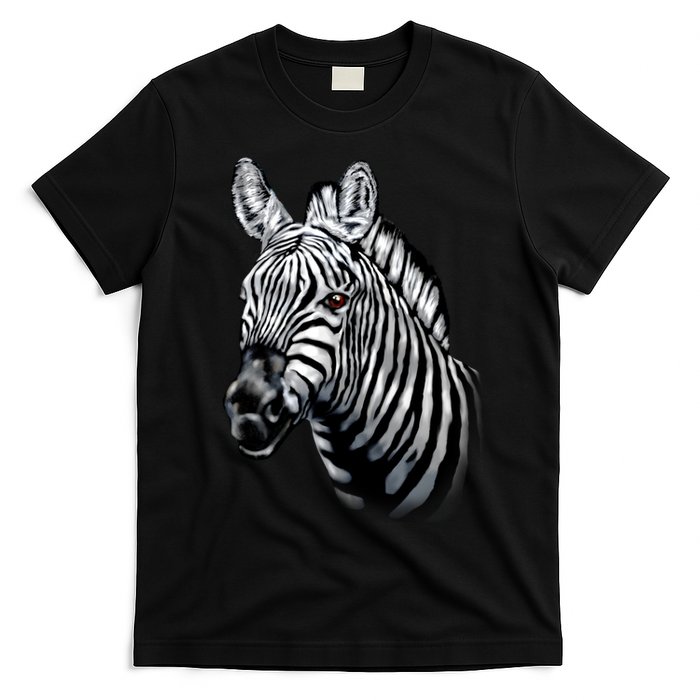 Wildlife - Big Face Zebra Up Close Portrait T-Shirt