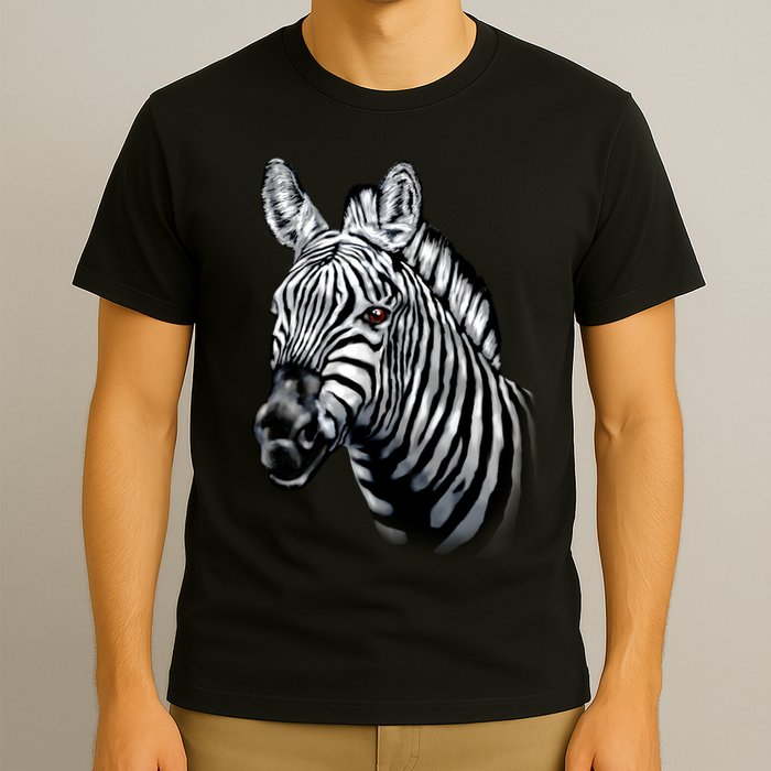 Wildlife - Big Face Zebra Up Close Portrait T-Shirt