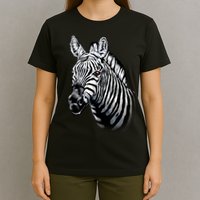 Wildlife - Big Face Zebra Up Close Portrait T-Shirt
