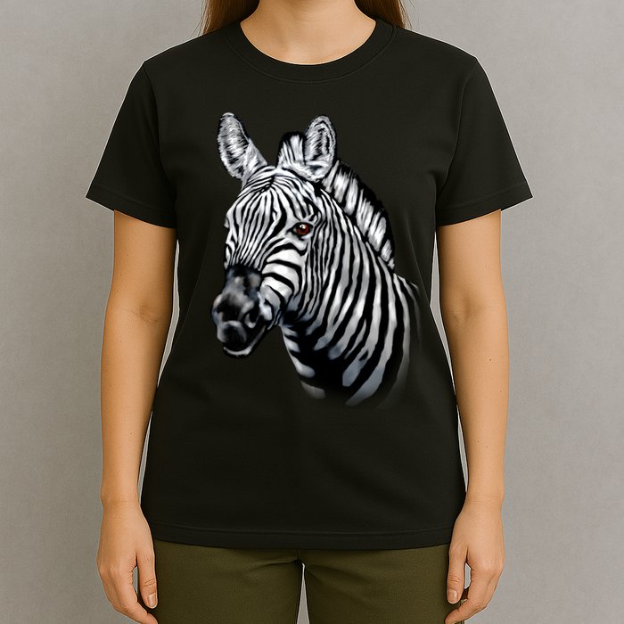 Wildlife - Big Face Zebra Up Close Portrait T-Shirt