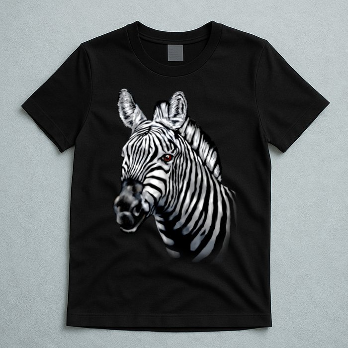 Wildlife - Big Face Zebra Up Close Portrait T-Shirt