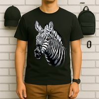 Wildlife - Big Face Zebra Up Close Portrait T-Shirt