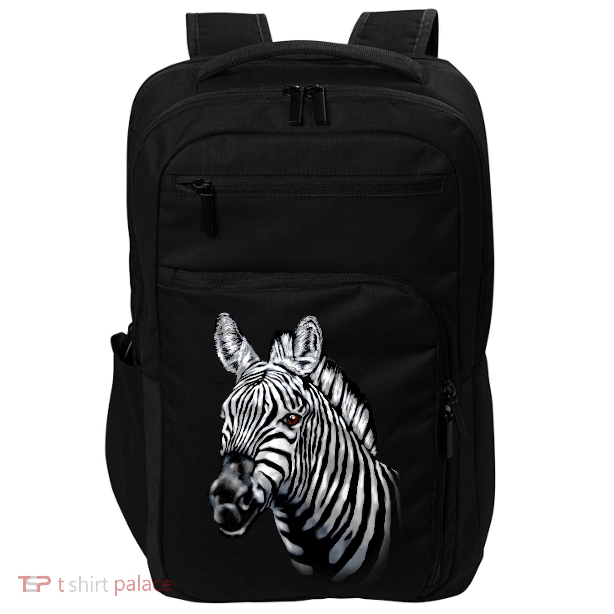 Wildlife - Big Face Zebra Up Close Portrait Impact Tech Backpack