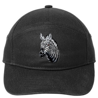 Wildlife - Big Face Zebra Up Close Portrait 7-Panel Snapback Hat