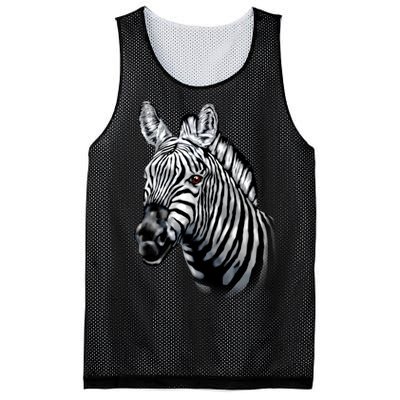 Wildlife - Big Face Zebra Up Close Portrait Mesh Reversible Basketball Jersey Tank