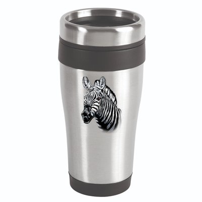 Wildlife - Big Face Zebra Up Close Portrait 16oz Travel Tumbler