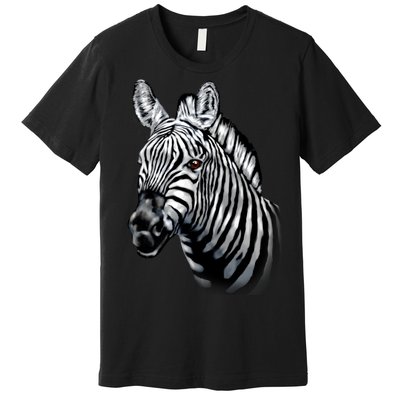 Wildlife - Big Face Zebra Up Close Portrait Premium T-Shirt