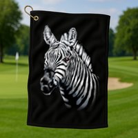 Wildlife - Big Face Zebra Up Close Portrait Golf Towel