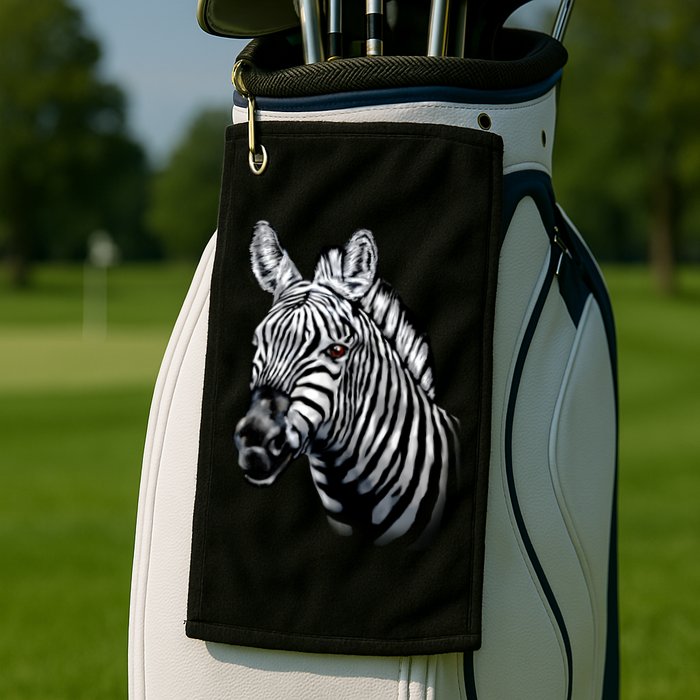 Wildlife - Big Face Zebra Up Close Portrait Golf Towel