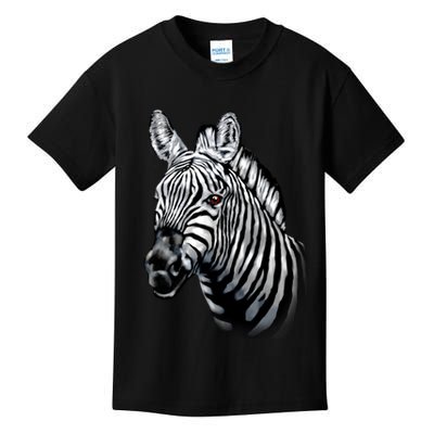 Wildlife - Big Face Zebra Up Close Portrait Kids T-Shirt