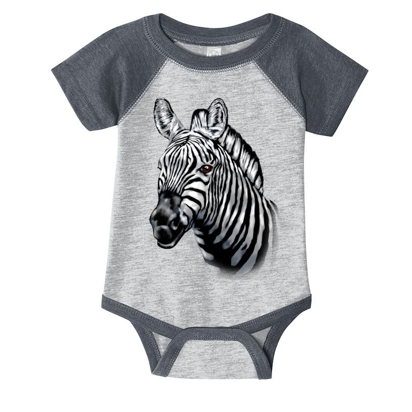 Wildlife - Big Face Zebra Up Close Portrait Infant Baby Jersey Bodysuit