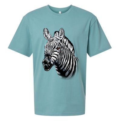 Wildlife - Big Face Zebra Up Close Portrait Sueded Cloud Jersey T-Shirt