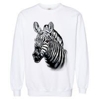 Wildlife - Big Face Zebra Up Close Portrait Garment-Dyed Sweatshirt