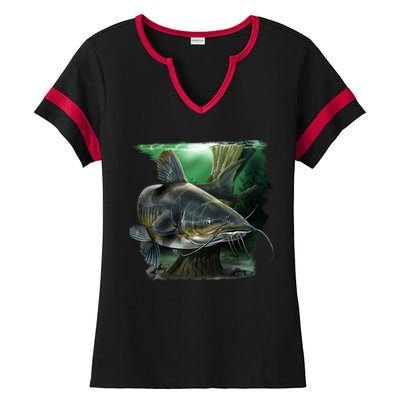 Wildlife - Catfish Swim Ladies Halftime Notch Neck Tee