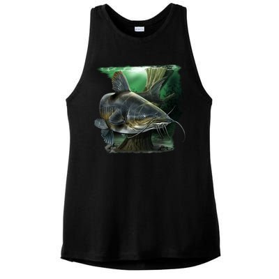 Wildlife - Catfish Swim Ladies PosiCharge Tri-Blend Wicking Tank