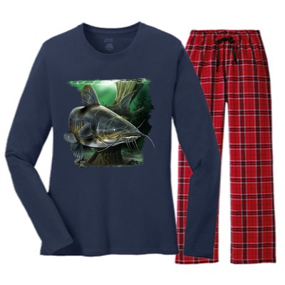 Wildlife - Catfish Swim Women's Long Sleeve Flannel Pajama Set 