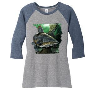 Wildlife - Catfish Swim Women's Tri-Blend 3/4-Sleeve Raglan Shirt