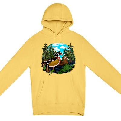 Wildlife - Ducks Portrait Premium Pullover Hoodie