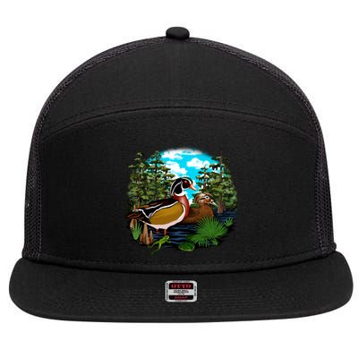 Wildlife - Ducks Portrait 7 Panel Mesh Trucker Snapback Hat